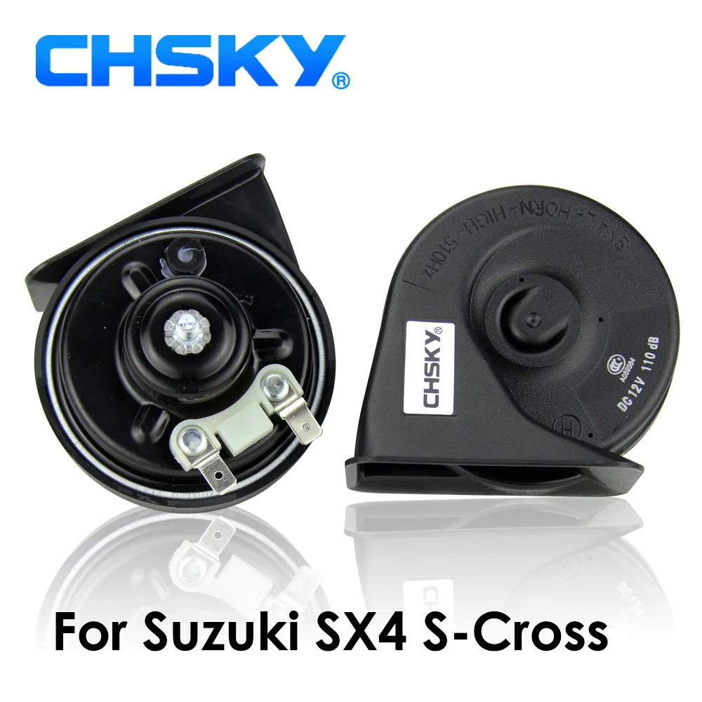 

CHSKY Car Horn Snail type Horn For Suzuki SX4 S-Cross 2013 TO NOW 12V Loudness 110-129db Auto Horn Long Life High Low Klaxon