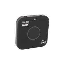 Wireless Bluetooth Transmitter and Receiver Adapter 4.2 Audio APT-X NFC CVC6.0 Built-in Microphone AUX Out for Phones iPad PC TV