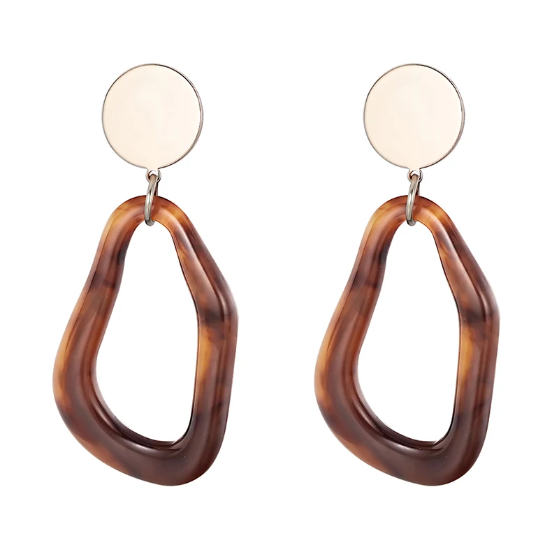 

Trendy Interlink Brincos Leopard Tortoiseshell Simple Woman's Eardrop Acetate Board Acrylic Panel Eardrop Jewelry Accessories