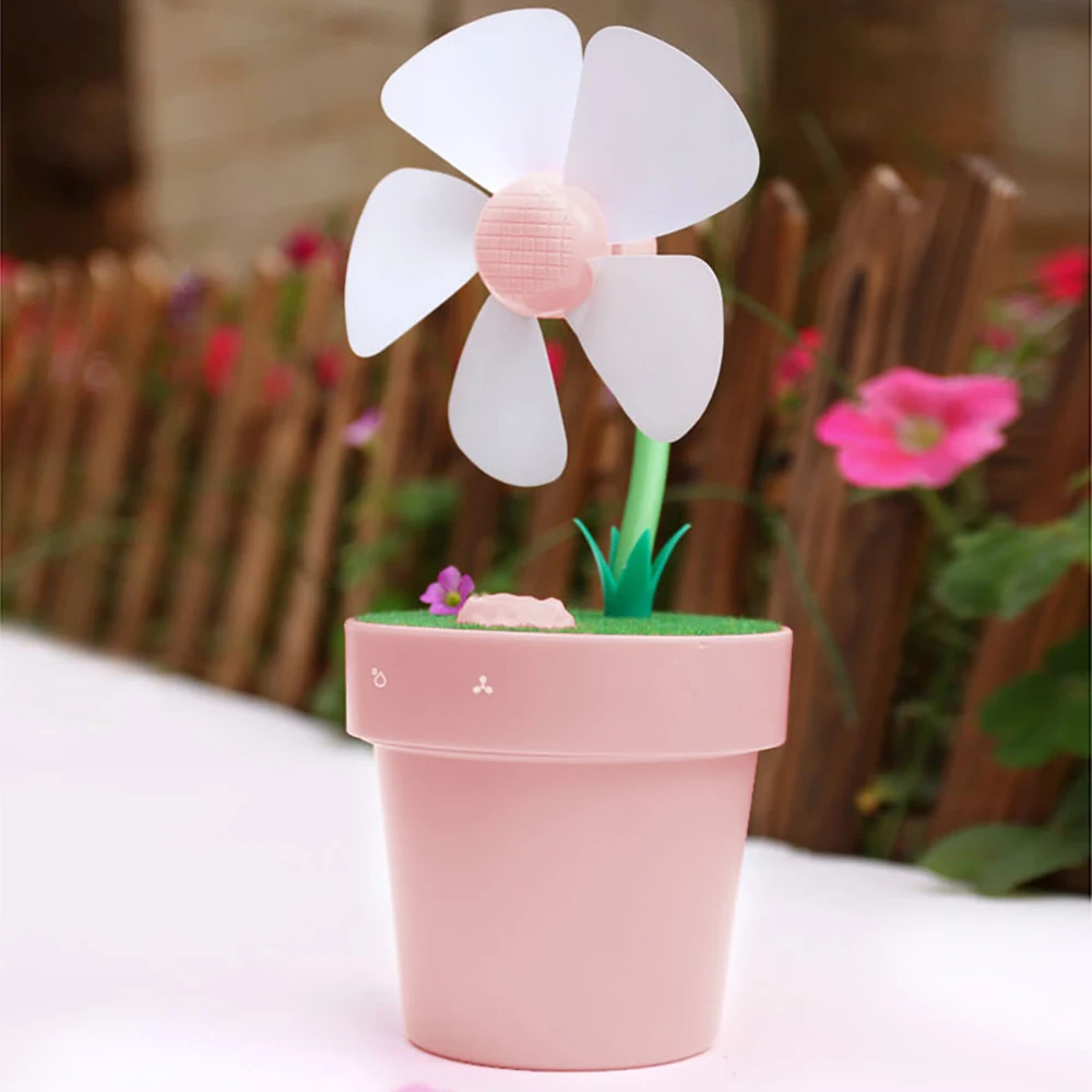 

Cute Mini Flower Pot USB Fan Humidifier Portable Cooling Fans Spraying Humidifiers Home Office Water Mist Maker Ventilador