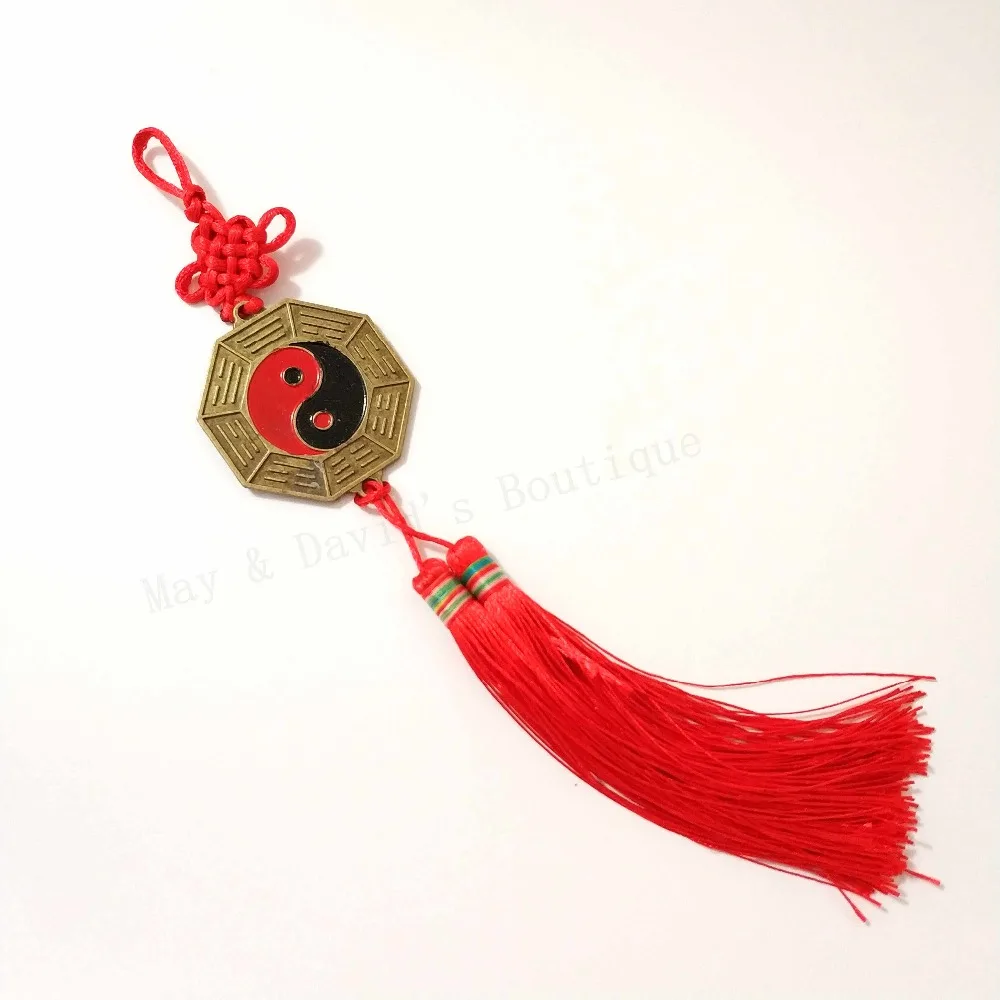 Китайский фэн шуй ювелирный амулет Инь и Ян зеркальный автомобильный подвесной