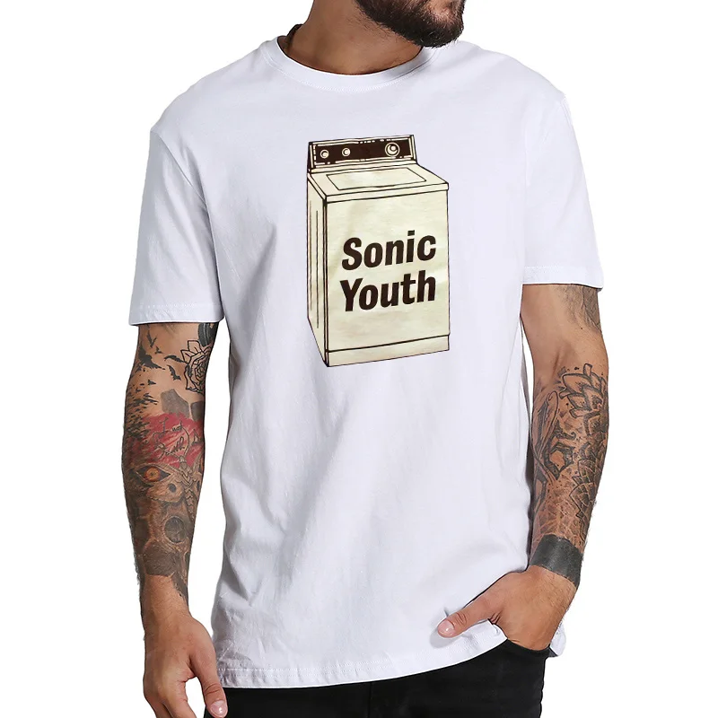 Футболка с принтом Sonic Youth, альтернативная поп-группа, футболки, топы с графическим принтом, удобная повседневная футболка с коротким рукавом, европейский размер, хлопок