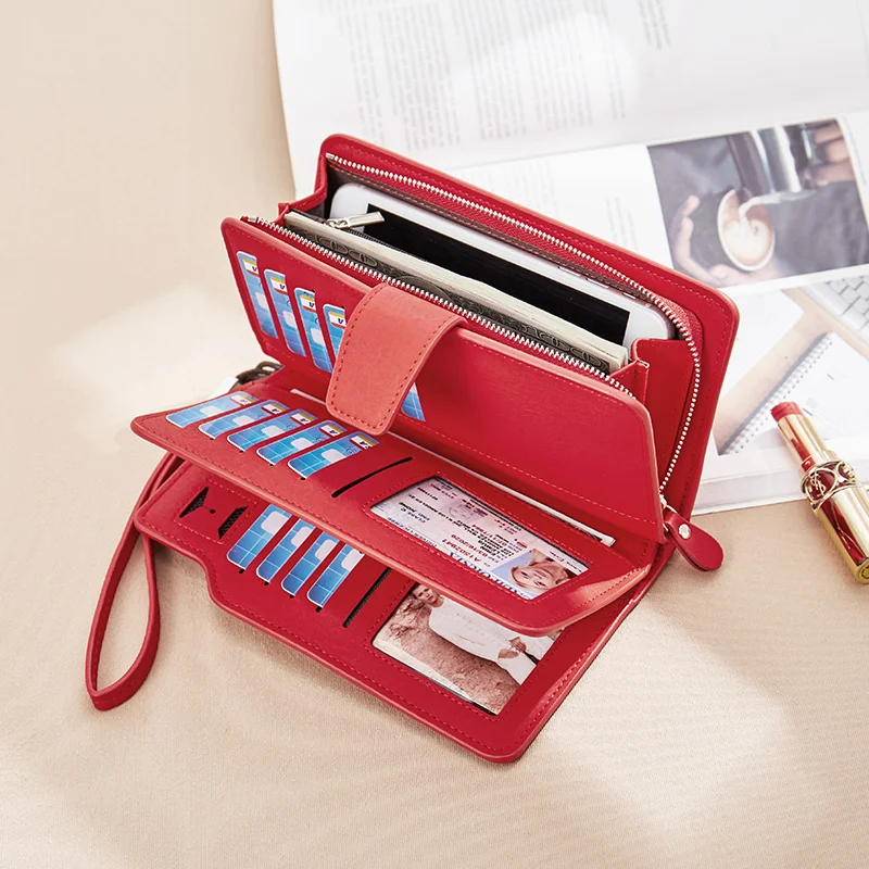 

Wallet Female Leather Wallet Leisure Purse 3Fold Top Quality Women Long Coin Purse Many Card slot Wallets Carteira Feminina