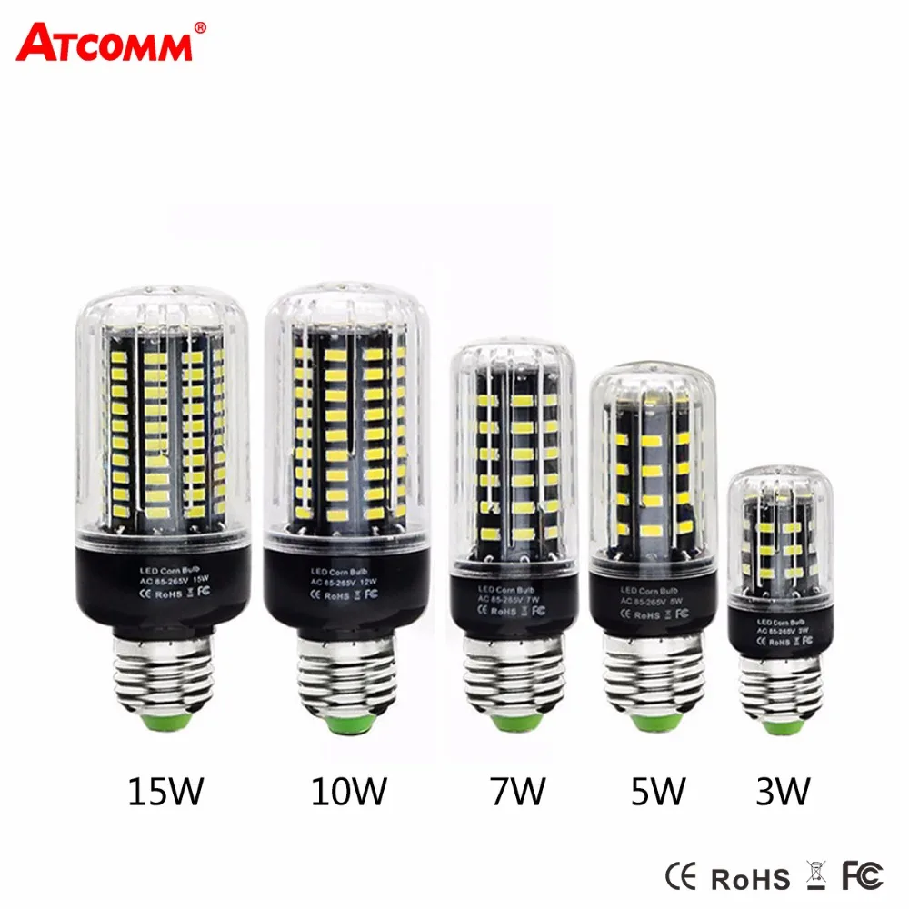 E14 E27 LED Bulb 85V 265V Full Wattage 3W 5W 7W 10W 15W SMD 5733 Chip