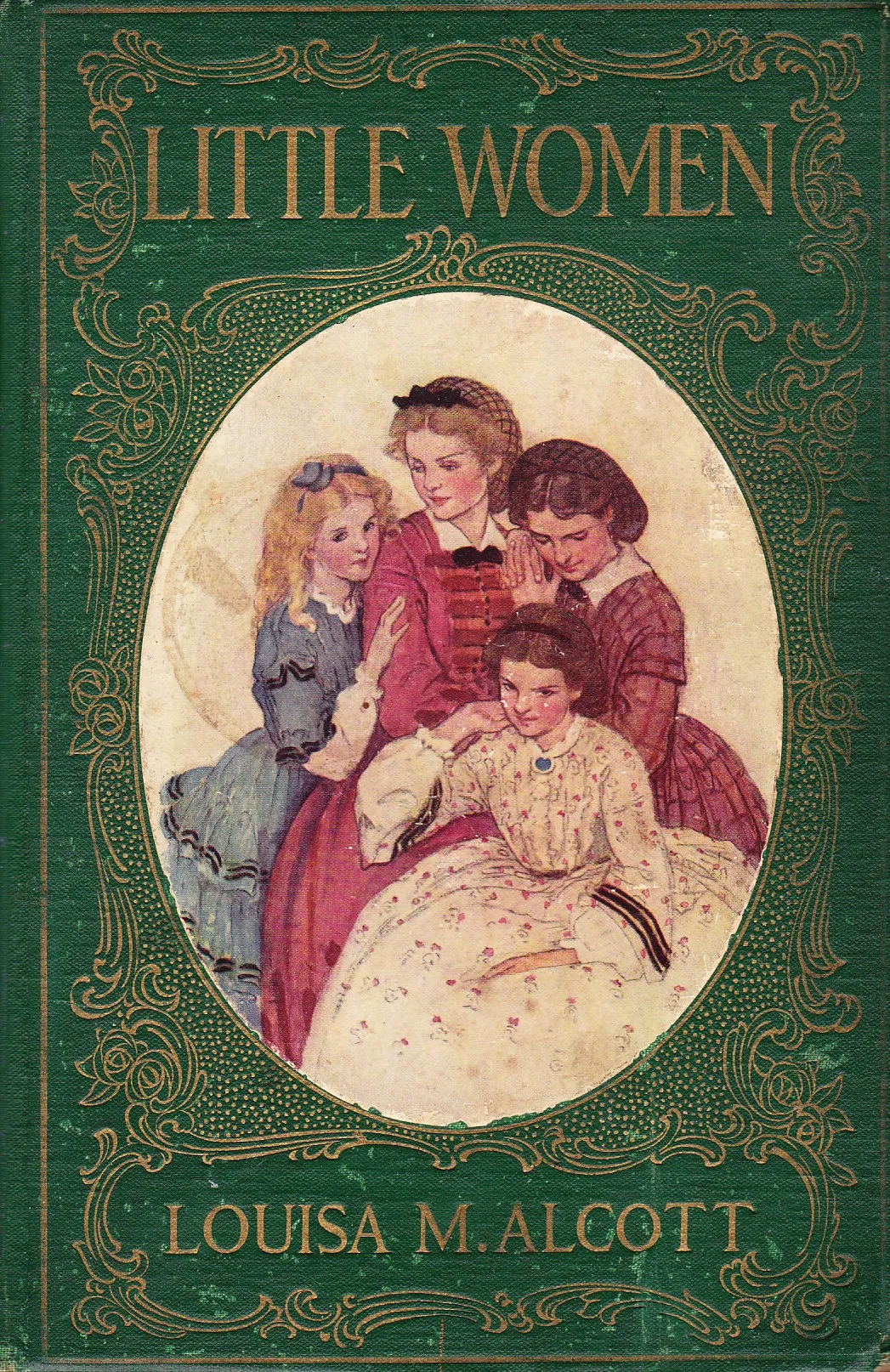 

Little Women Book Cover Locket Necklace keyring silver & Bronze tone B0939