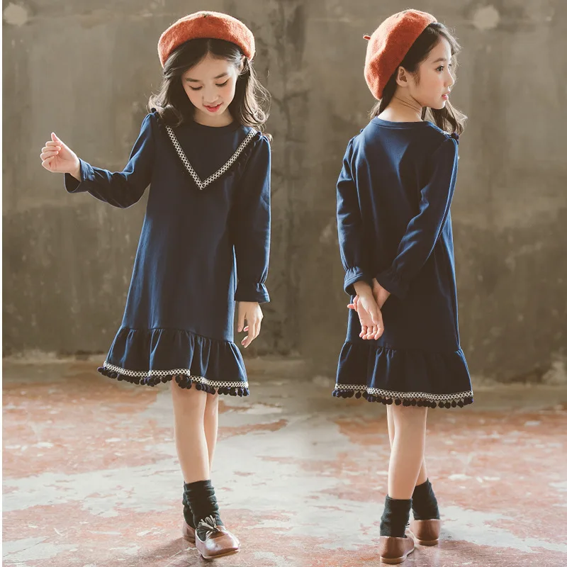 

Christmas fleece big girls dresses 2018 winter baby warm Long Sleeve Velvet Ruffles party dress for girls 2018 Princess Clothes