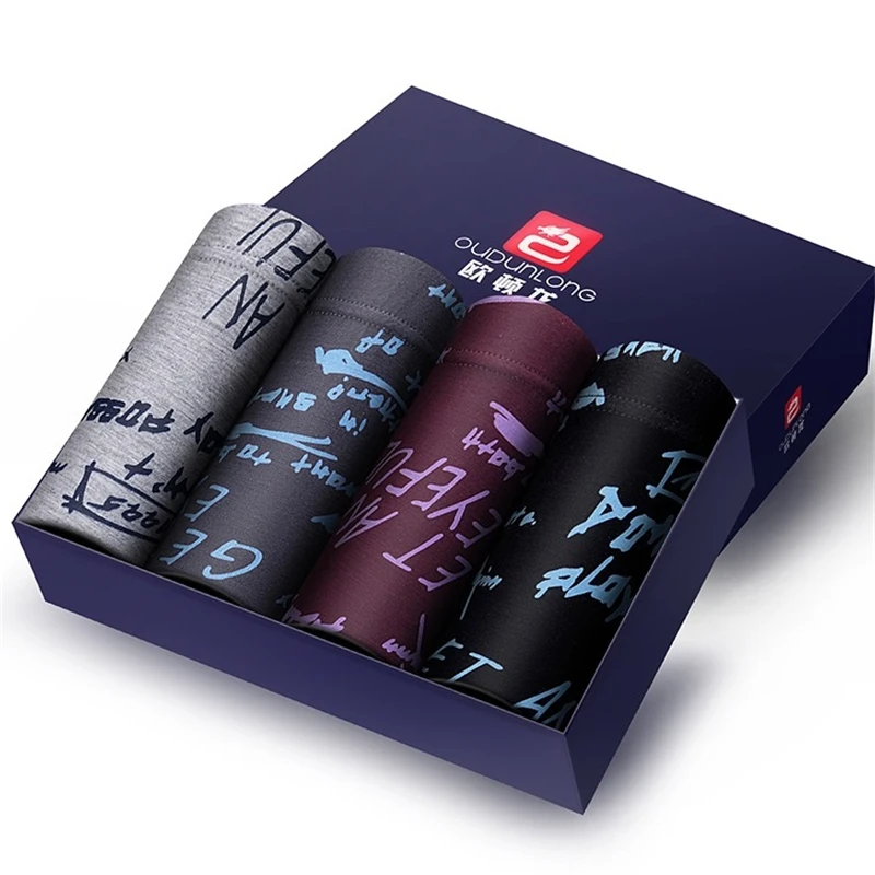 

4 pieces/lot Men Boxer soft underwear boxers cuecas made of modal 14 colors size L to 3XL