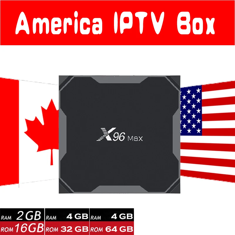 

HD World IPTV X96 MAX 2G16G/4G32G/4G64G Android 8.1 TV Box with 8000 Live 8000VOD USA Canada Latino America HD IPTV Smart tv box