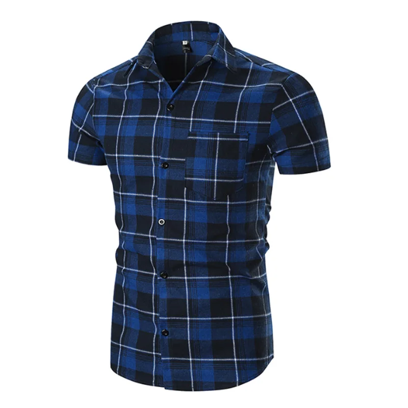 Высокое качество Новый бренд 2019 Для мужчин рубашка сетка в полоску рубашка короткий рукав Slim Fit Camisa Masculina Повседневное мужской Гавайские