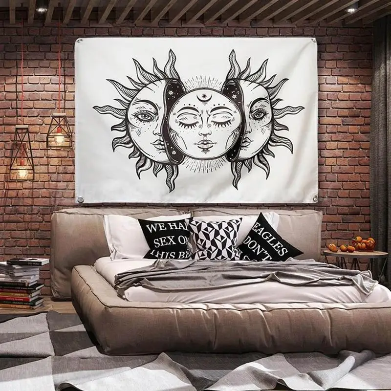 

Sun Moon Print Tapestry Creative Polyester Tapestry Wall Hanging Throw Bedspread Beach Towel Home Decor