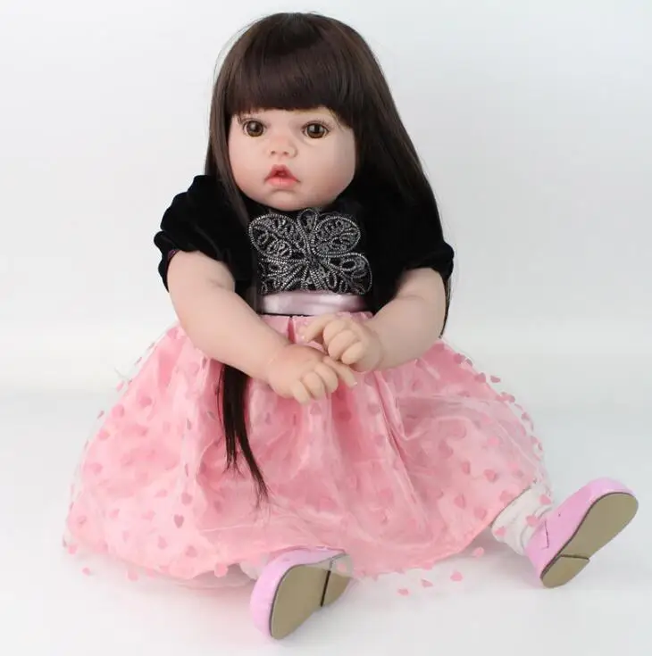 

22 inch silicone reborn dolls Baby Alive Silicone Reborn Toddler Princess Girl Dolls Body Silicone Girl Reborn Babies Doll