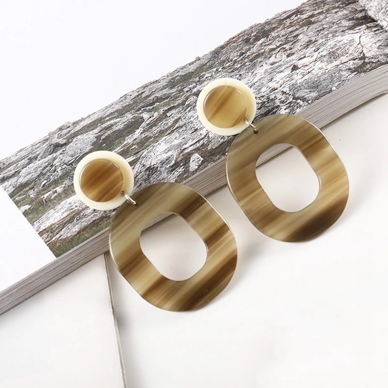 

Vintage Acetic Acid Acrylic Pendientes Drop Earrings For Women Female Korean Geometric Dangle Earrings Fashion Jewelry 2019