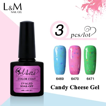 

3Pcs Gelartist Brand Candy Cheese Gel DIY Nail Art Professional Led/Uv Fashion Color Nail Polish