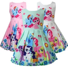 Новинка года; сезон весна-лето; Платье с принтом «My Princess» для девочек; платье для дня рождения с радужным пони; Vestidos; одежда с цветочным принтом для маленьких детей
