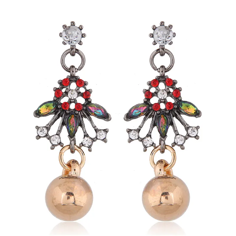 

Fashion Women Jewelry Personality Crystal Ball Pendant Earrings