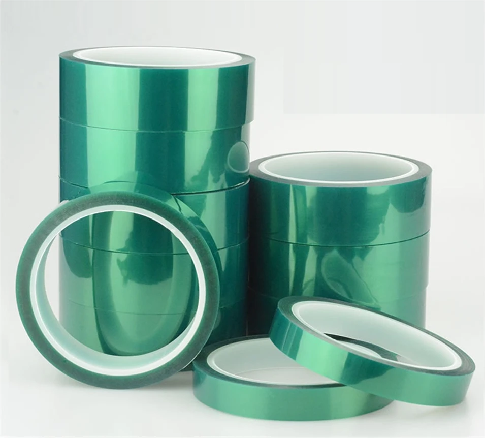 

33 Meters x Thickness 0.06mm High Temperature Green PET Tape PCB Masking Tape 5mm/10mm/12mm/15mm/20mm/25mm/30mm/50mm/100mm