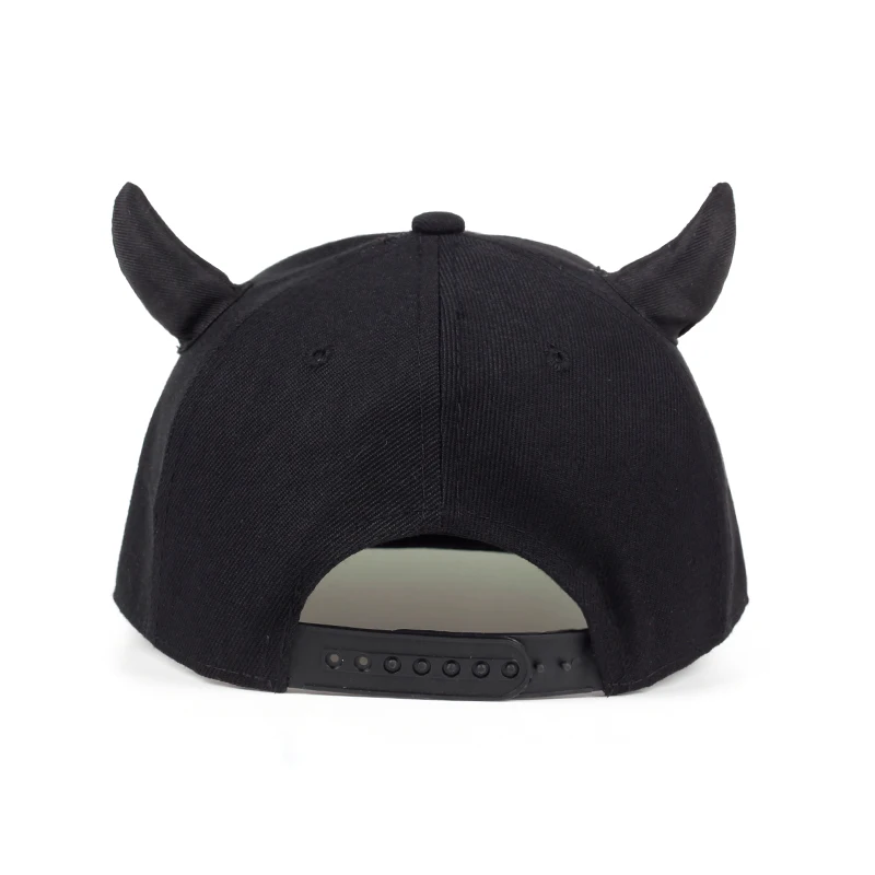 Черная хлопковая регулируемая бейсболка с рогами Высококачественная snapback шапка