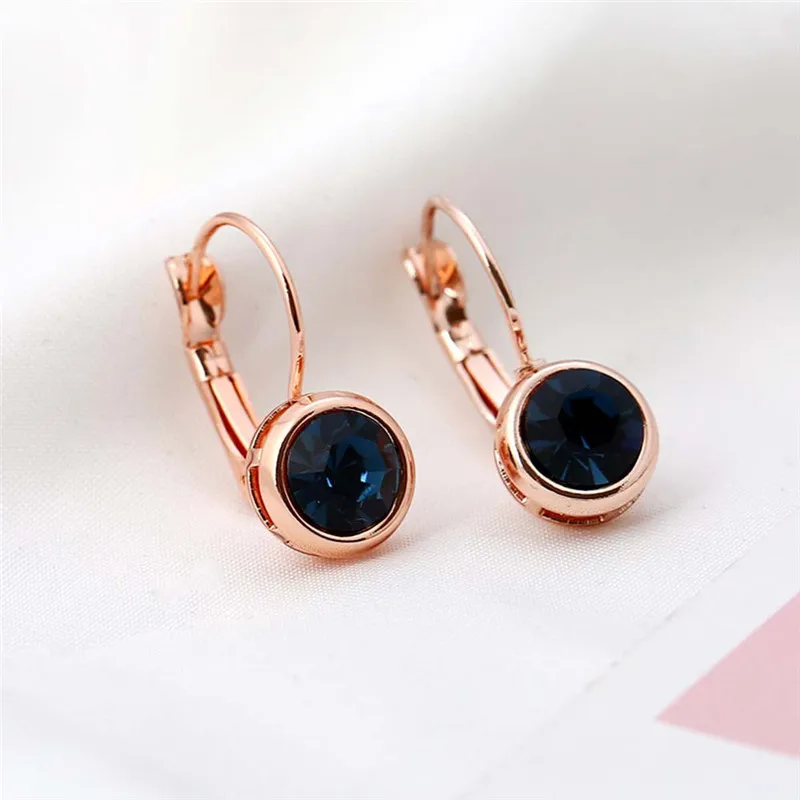 

2018 Crystal Clip on Earring Ear Cuff Rose Gold-Color Rose Flower Female Clip Earrings For Women Girls Brincos Jewelry X7-M2