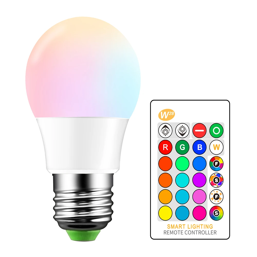 16 Color E27 3W RGB LED Lamp Light Magic Bulb Changing IR Remote Control SI 
