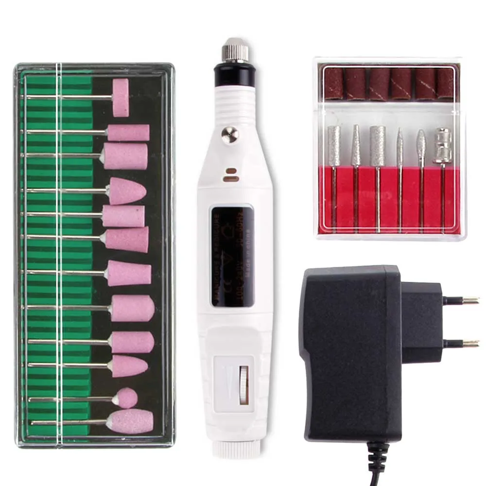 

Nail Machine Manicure Apparatus Nail File Art Equipment Electric Professional Ceramic Rotary Burrs Cuticle Remover Drill Bits