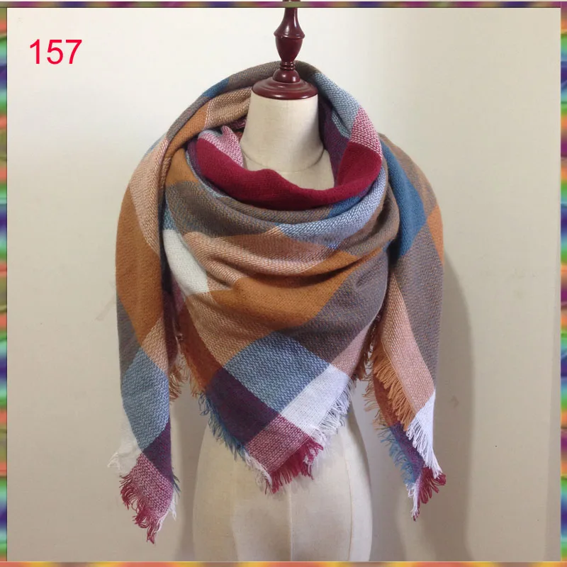 Женский шарф в шотландскую клетку, кашемировый модный шарф из пашмины, дизайнерский шарф-одеяло, роскошные Брендовые женские шарфы и палантины - Цвет: As photo