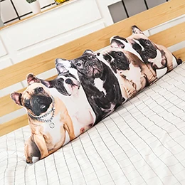 Домашние животные в форме подушки фаршированные бульдог хаски собаки/кошки/кролик 4 в 1 плюшевые подушки для чтения постельные принадлежности Поясничный декор подушки - Цвет: 100cm bulldog