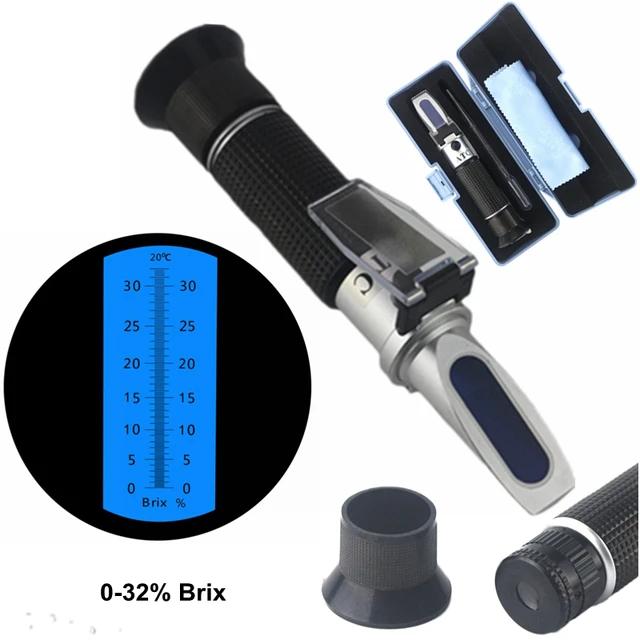 Handheld Refractometer 0 32 Brix Saccharimeter For Sugar Tester ATC