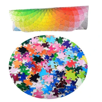 

1000 pcs/set Adult Kids DIY Rainbow Puzzle Reduce Stress Toy Jigsaw Puzzle Paper Geometrical Educational Photo Puzzle Gift