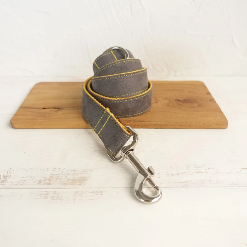 MUTTCO розничная self-дизайн галстук-бабочка ошейник для собак серое покрытие желтый ручной работы довольно галстук воротники и поводки комплект UDC026