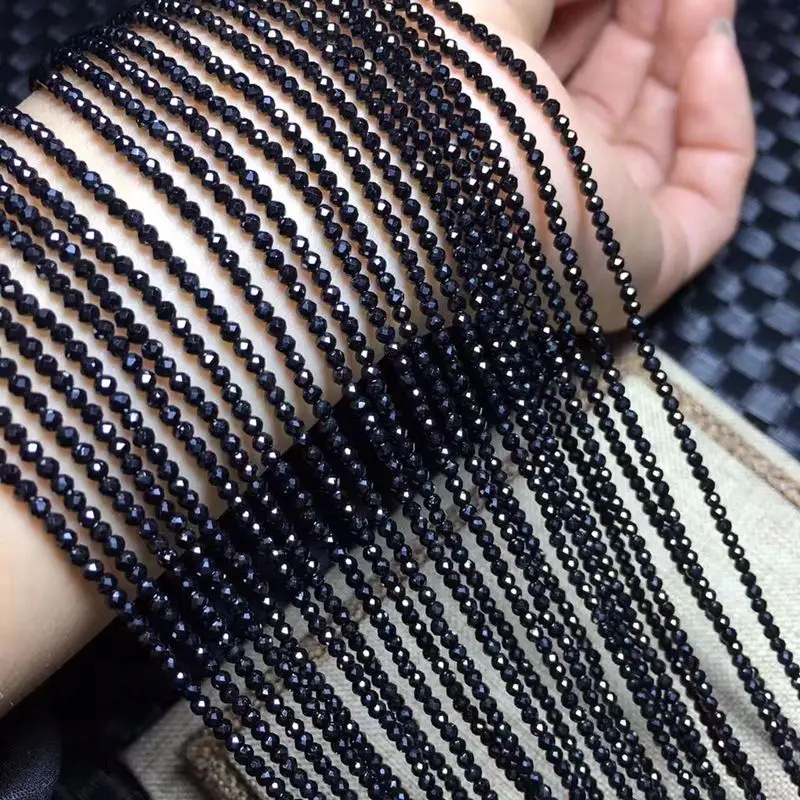 

Natural Stone 5pcs/lot Black Spinels Rondelle Shape Faceted Beads 2-3mm 15"