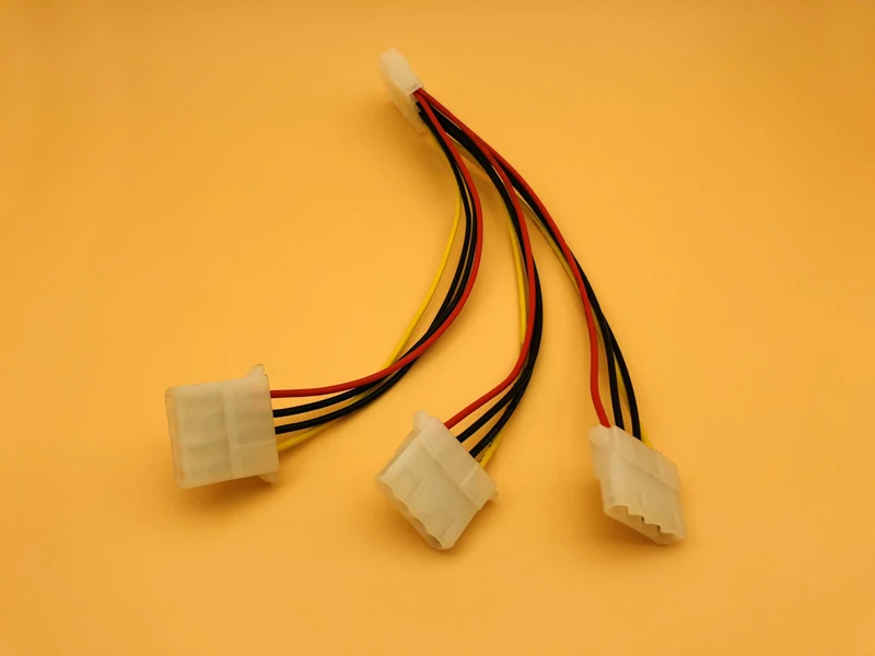 5PCS 4Pin IDE Power Cables 4Pin Molex Male to 3 Molex IDE Female Power Supply Splitter Adapter Cable for BTC Mining