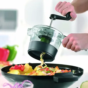 

Free Shipping New Portable 360 Rotation Vegetable Spirals Cutter Fix handle Slicer with 4 Blade Spiral Vegetable Cutter(00330)
