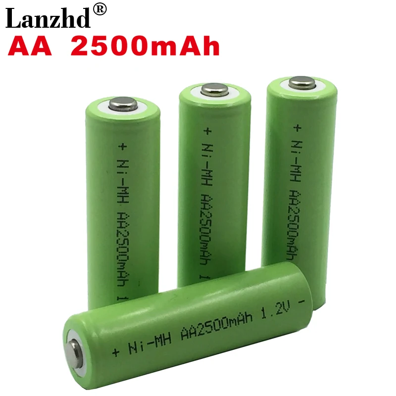 Lanzhd 2500mAh AA Аккумуляторная батарея 2A NiMH батарея 1,2 V перезаряжаемые батареи для дистанционного управления игрушечной камеры(4 шт-40 шт