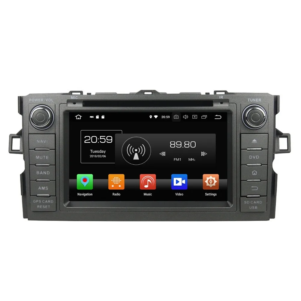 Excellent 4GB+32GB Octa Core 2 din 8" Android 8.0 Car DVD Player for Toyota Auris 2010 2012 2013 2014 Car Radio GPS WIFI Mirror-link USB 3