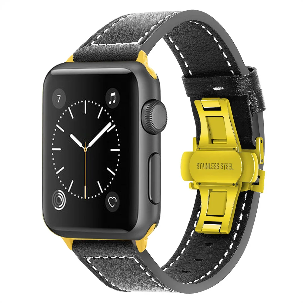 Кожаный ремешок iWonow для iWatch Apple Watch 38 мм 40 42 44 серия 5 4 3 2 1 мужской женский