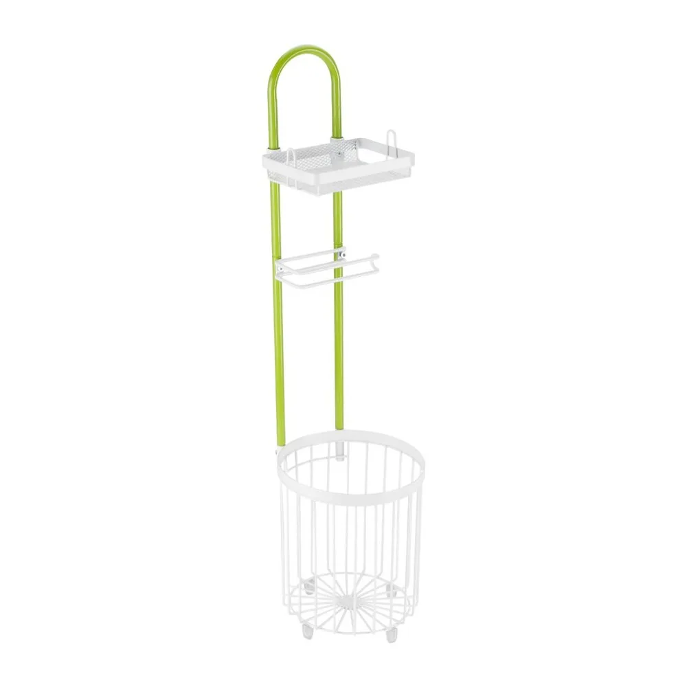 

Multifunctional Toilet Paper Magazine Free Standing Rack Cylinder Basket Mobile Phone Reading Holder Bathroom Accessory