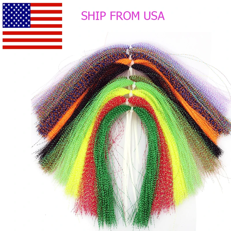 

32 Bags Fly Tying Material Crystal Flash Holographic Fishing Lure Tying Making 32 Colors 150pcs/bag USA Shipping