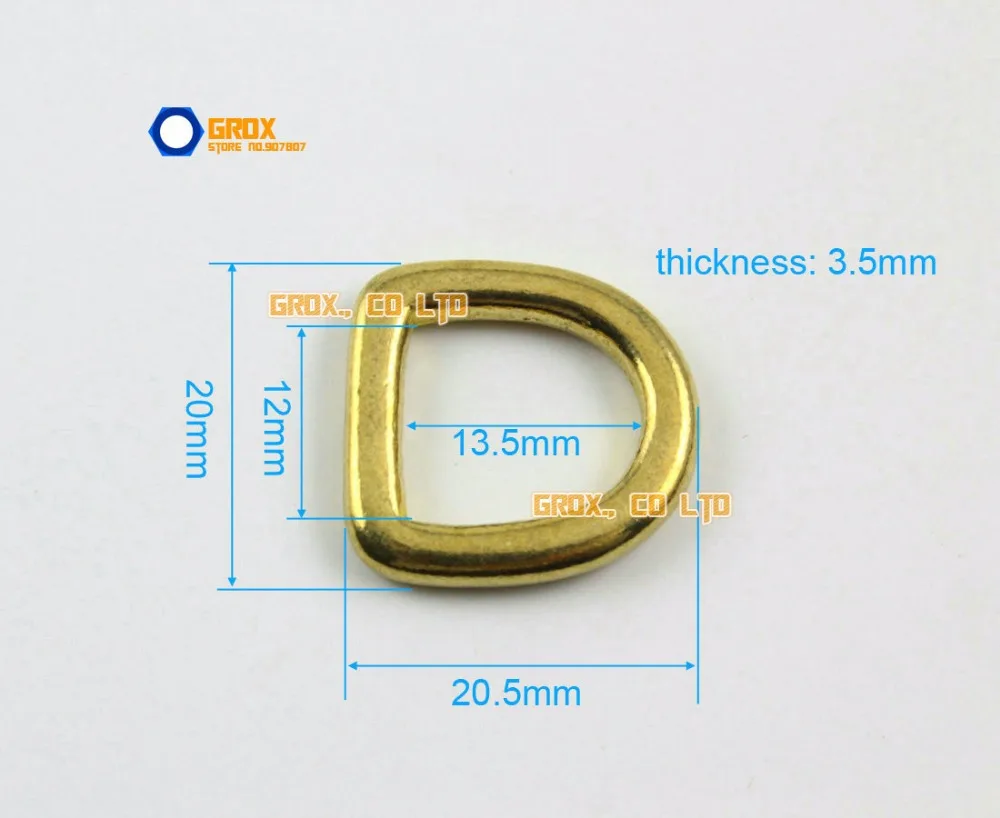 15 шт. 12 мм Латунного Кольца D для кошелек сумка ремешок ди кольцо