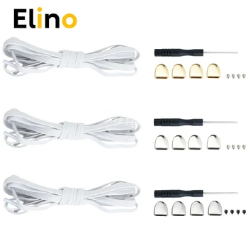 

Elino 4 Pairs High Elastic Lazy Shoelaces No Die Fashion Buckle Laces For Casual Canvas Sports Shoes White 106CM