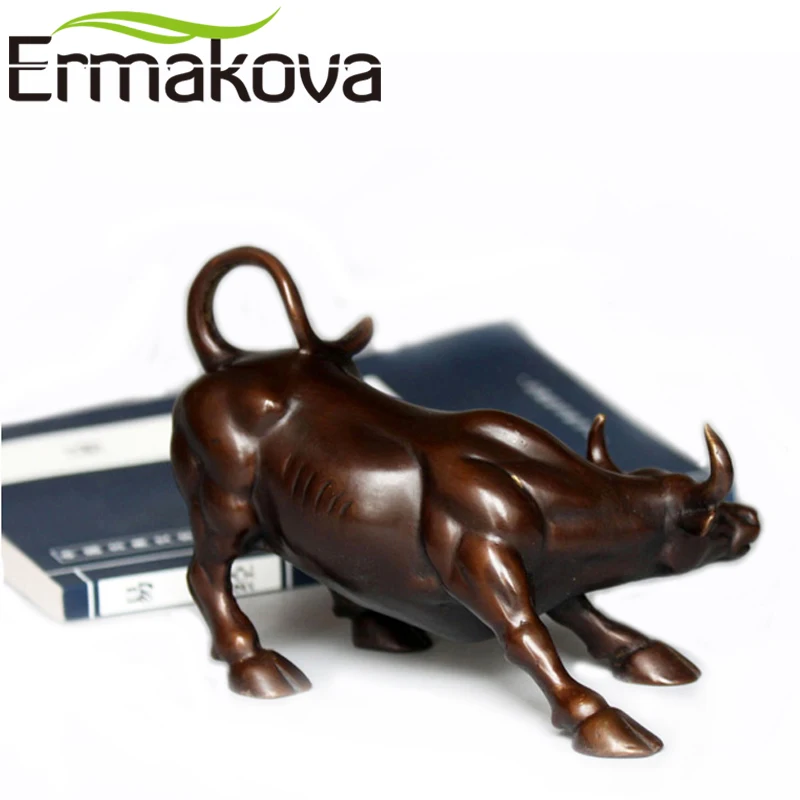 ERMAKOVA фигурка быка из латуни настенная уличная Статуэтка зарядка стоковый рынок