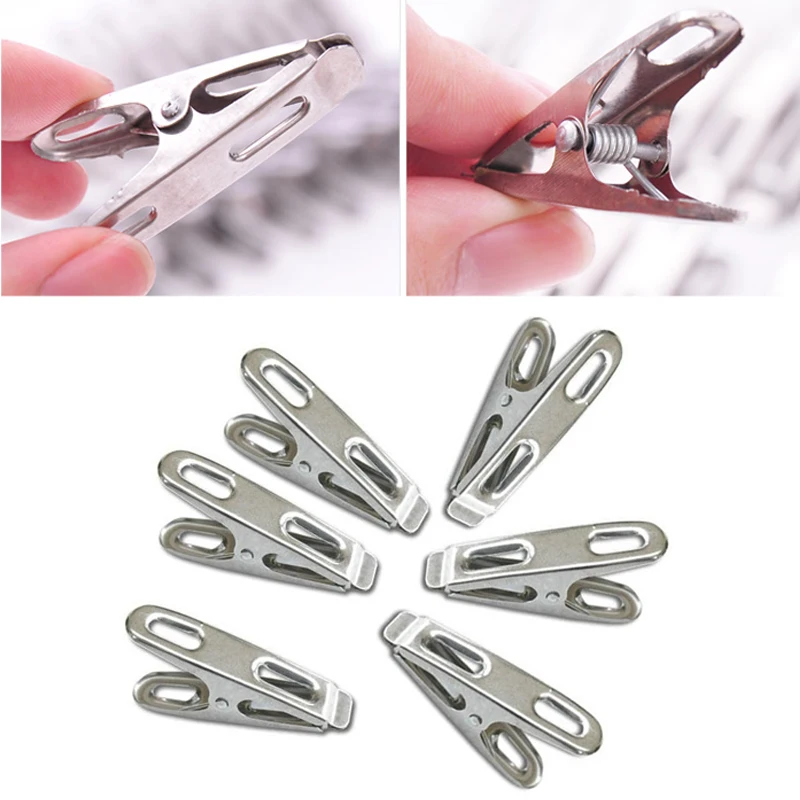 20pcs Stainless Steel Towel Clothes Pegs Clip Hang Pins Laundry Clamps Windproof