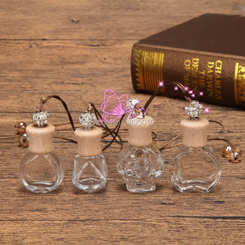 

Hanging Car Perfume Bottles Car Pendant Accessories Bottle Empty Glass Bottle Wholesale F634