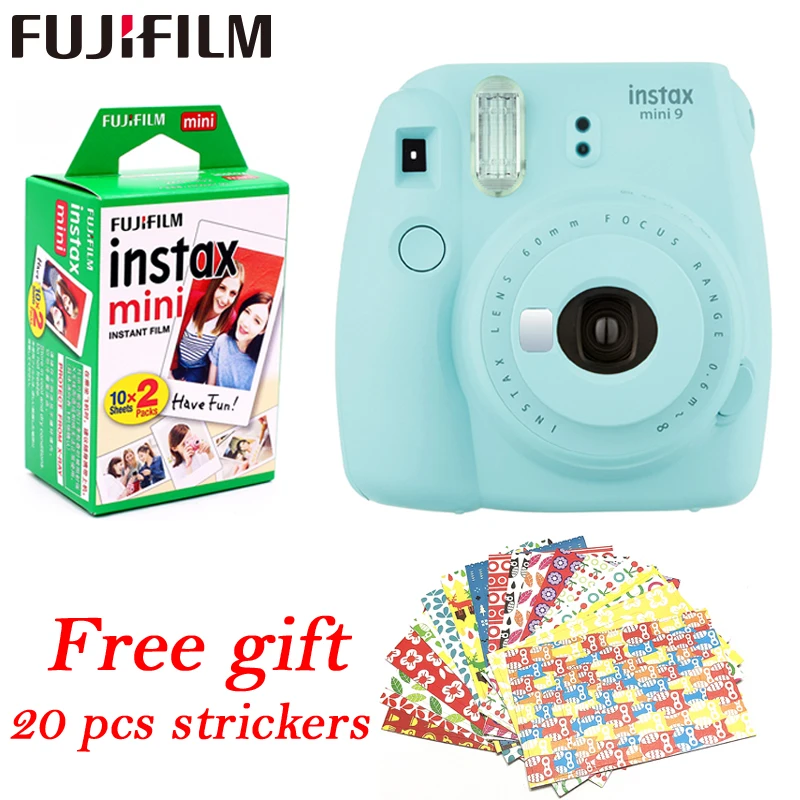 Fuji пленка Instax Mini 9 мгновенная fuji камера + 20 листов пленки, фото-камера всплывающие линзы Авто замер мини печать цифровая камера