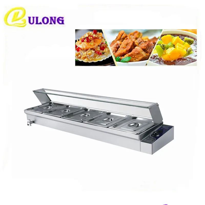 

Electric Bain Marie Table Food Warmer Stainless Steel with 5 Pans buffet equipment soup stock