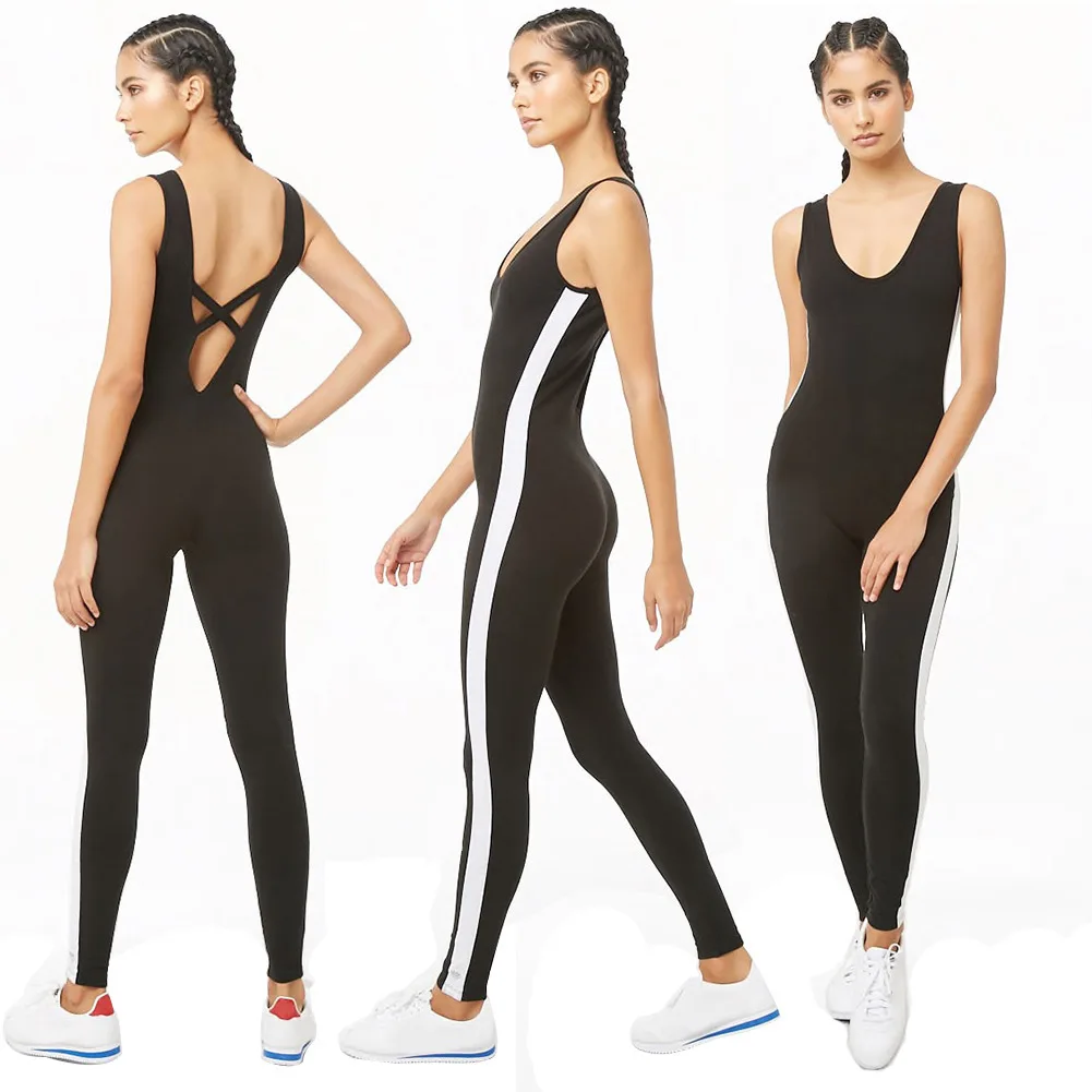 

Yoga Jumpsuit 2019 Siamese Sportswear one piece Yoga Set Casual Workout Backless Gym Sports Yoga Suit workout clothes for women