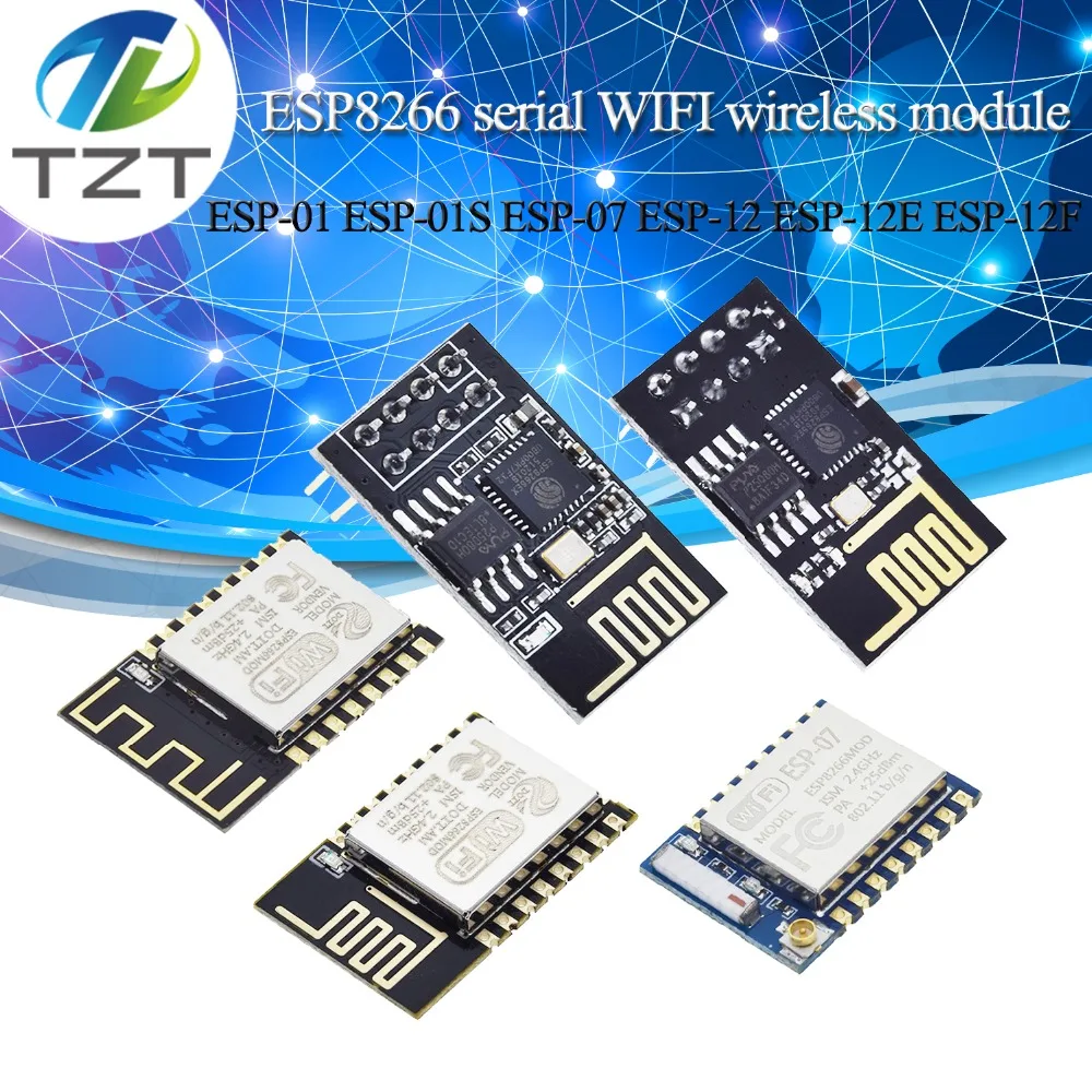 

TZT ESP8266 ESP-01 ESP-01S ESP-07 ESP-12 ESP-12E ESP-12F serial WIFI wireless module wireless transceiver For arduino