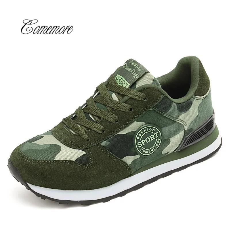 

Comemore Camouflage Unisex Sneakers Women Designer Army Green Men Running Shoes Height Increase Male Comfort Trainers Footwear