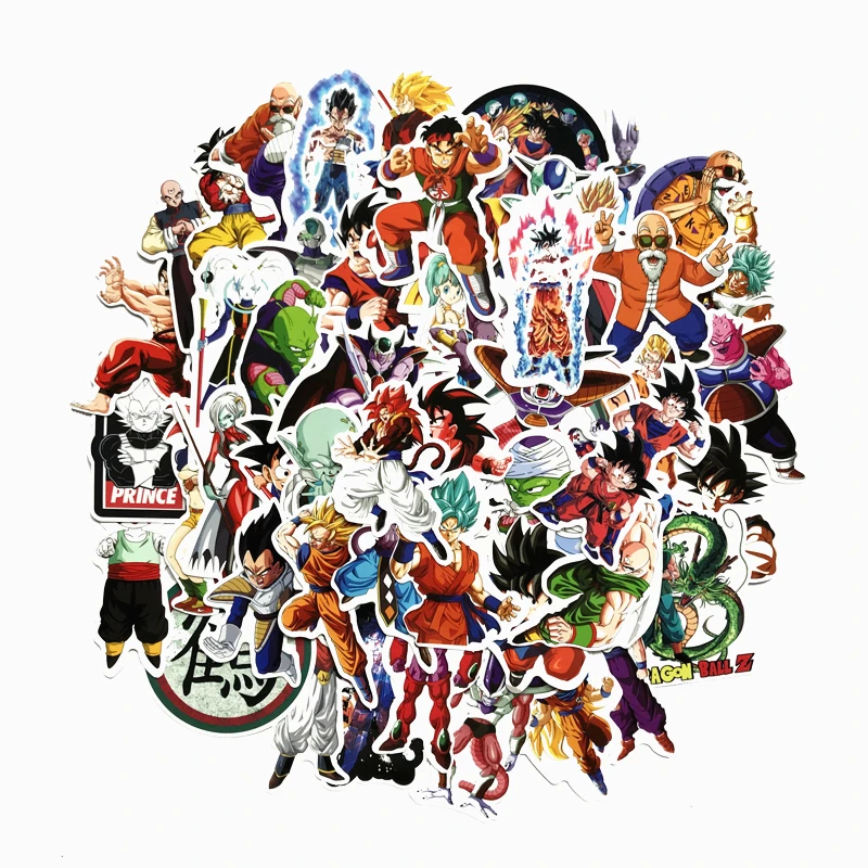 TD ZW 2019 50Pcs lot Anime Dragon Ball Stickers Super Saiyan Goku Stickers Decal For Snowboard 3