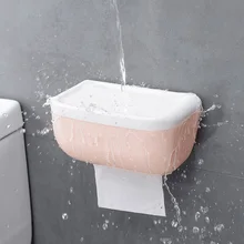 Коробка для салфеток туалетный лоток ванная комната настенный присоска водонепроницаемый вешалка для рулонов дырокол-бесплатно Ткань для ванной коробка H99F