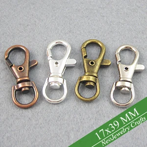 

4 Colors of Key Clasp, Swivel Clasp, Snap Hook Swivels, Big Lobster Clip Key Chain Supplies Great to Make Key Chains